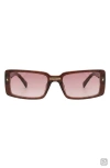 Fifth & Ninth Blaire 65mm Oversize Gradient Rectangular Sunglasses In Brown