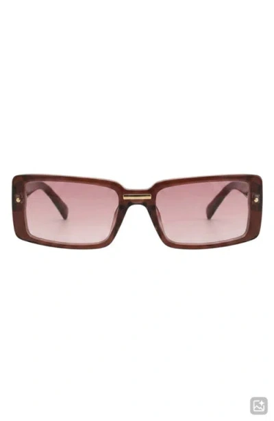 Fifth & Ninth Blaire 65mm Oversize Gradient Rectangular Sunglasses In Brown