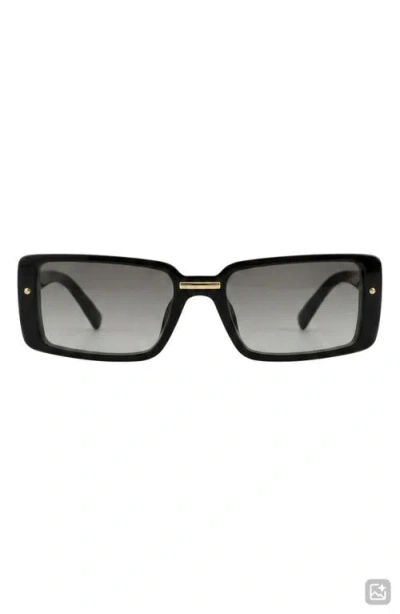 Fifth & Ninth Blaire 65mm Oversize Gradient Rectangular Sunglasses In Black