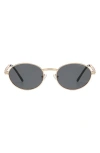 Fifth & Ninth Blake 52mm Polarized Oval Sunglasses In Black/gold