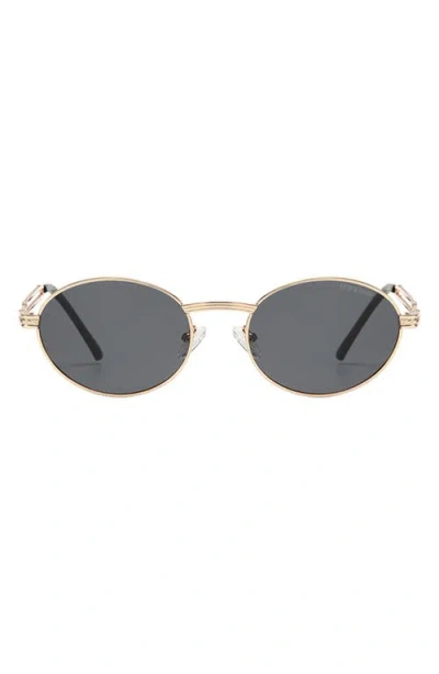 Fifth & Ninth Blake 52mm Polarized Oval Sunglasses In Black/gold