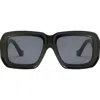 Fifth & Ninth Brooke 52mm Polarized Square Sunglasses In Black