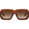 Fifth & Ninth Brooke 52mm Polarized Square Sunglasses In Brown