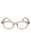 Fifth & Ninth Cameron 48mm Round Blue Light Blocking Glasses In Transparent Tan/clear