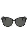 Fifth & Ninth Cara 56mm Polarized Round Sunglasses In Black