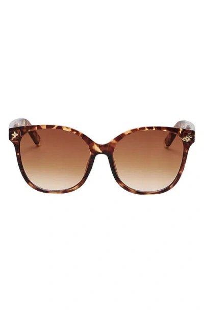 Fifth & Ninth Cara 56mm Polarized Round Sunglasses In Brown