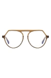 Fifth & Ninth Carter 53mm Round Blue Light Blocking Glasses In Gold