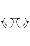 Fifth & Ninth Carter 53mm Round Blue Light Blocking Glasses In Black