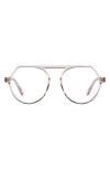 Fifth & Ninth Carter 53mm Round Blue Light Blocking Glasses In Pink