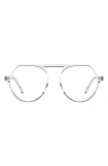 Fifth & Ninth Carter 53mm Round Blue Light Blocking Glasses In White