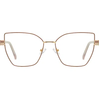 Fifth & Ninth Chai 56mm Cat Eye Blue Light Blocking Glasses In Gold