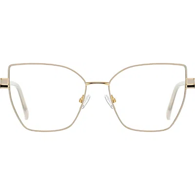 Fifth & Ninth Chai 56mm Cat Eye Blue Light Blocking Glasses In Gold