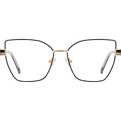 Fifth & Ninth Chai 56mm Cat Eye Blue Light Blocking Glasses In Metallic