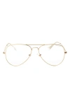 Fifth & Ninth Charlie 53mm Aviator Blue Light Blocking Glasses In Gold