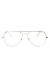 Fifth & Ninth Charlie 53mm Aviator Blue Light Blocking Glasses In Silver