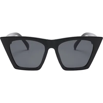 Fifth & Ninth Chicago 53mm Cat Eye Sunglasses In Black/black
