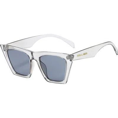 Fifth & Ninth Chicago 53mm Cat Eye Sunglasses In Blue/blue