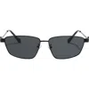 Fifth & Ninth Cleo 60mm Polarized Geometric Sunglasses In Black/black