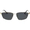 Fifth & Ninth Cleo 60mm Polarized Geometric Sunglasses In Black/gold