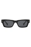 Fifth & Ninth Cole 50mm Polarized Rectangular Sunglasses In Black/black