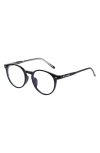 Fifth & Ninth Dakota 48mm Round Blue Light Blocking Reading Glasses In Black/clear