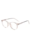 Fifth & Ninth Dakota 48mm Round Blue Light Blocking Reading Glasses In Tan/clear