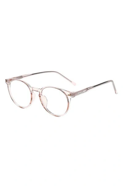 Fifth & Ninth Dakota 48mm Round Blue Light Blocking Reading Glasses In Tan/clear