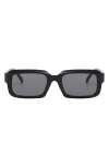 Fifth & Ninth Danni 70mm Oversize Polarized Rectangular Sunglasses In Black