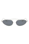 Fifth & Ninth Daphne 60mm Polarized Cat Eye Sunglasses In Silver/black