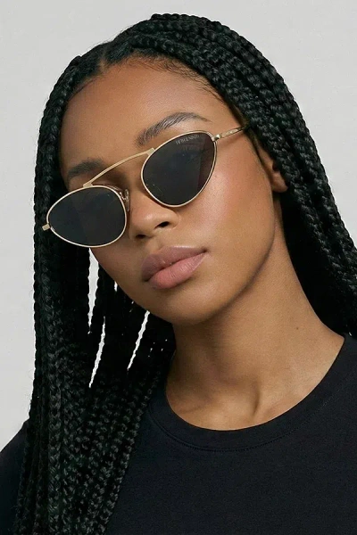 Fifth & Ninth Daphne Cat-eye Polarized Sunglasses In Black/gold, Women's At Urban Outfitters
