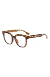 Fifth & Ninth Draper 49mm Square Blue Light Blocking Glasses In Torte/clear