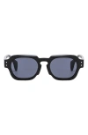 Fifth & Ninth Echo 50mm Polarized Rectangular Sunglasses In Black