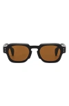 Fifth & Ninth Echo 50mm Polarized Rectangular Sunglasses In Black/brown