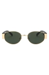 Fifth & Ninth Elliot 57mm Polarized Oval Sunglasses In Dark Green/gold