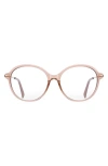 Fifth & Ninth Elsie 53mm Round Blue Light Blocking Glasses In Transparent Pink