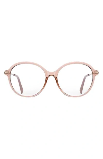 Fifth & Ninth Elsie 53mm Round Blue Light Blocking Glasses In Transparent Pink