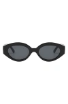 Fifth & Ninth Emily 52mm Oval Polarized Sunglasses In Black/black