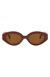 Fifth & Ninth Emily 52mm Oval Polarized Sunglasses In Brown/brown