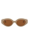 Fifth & Ninth Emily 52mm Oval Polarized Sunglasses In Taupe/taupe