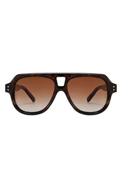 Fifth & Ninth Ender 53mm Polarized Aviator Sunglasses In Brown