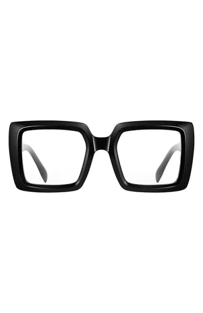 Fifth & Ninth Etta 48mm Square Blue Light Blocking Glasses In Black/clear
