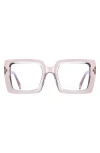 Fifth & Ninth Etta 48mm Square Blue Light Blocking Glasses In Pink/clear