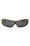 Fifth & Ninth Ford 59mm Polarized Wraparound Sunglasses In Green/black