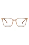 Fifth & Ninth Frankie 62mm Square Blue Light Blocking Glasses In Peach Tan/clear