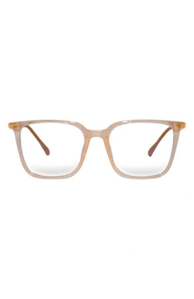 Fifth & Ninth Frankie 62mm Square Blue Light Blocking Glasses In Peach Tan/clear