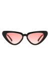 Fifth & Ninth Freya 53mm Gradient Polarized Cat Eye Sunglasses In Black/rose