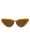 Fifth & Ninth Freya 53mm Gradient Polarized Cat Eye Sunglasses In Torte/lime