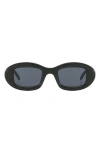 Fifth & Ninth Gigi 55mm Polarized Oval Sunglasses In Black