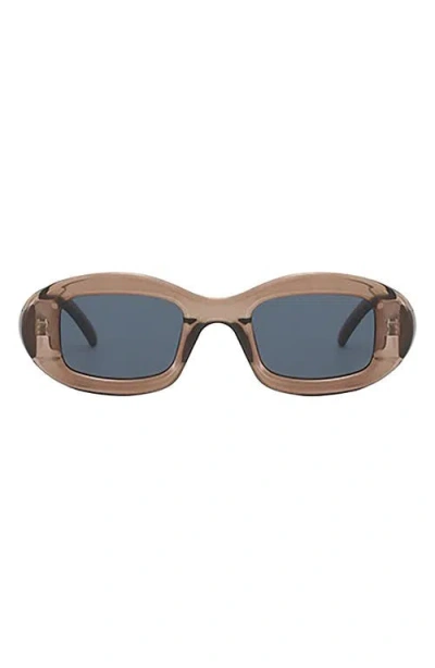 Fifth & Ninth Gigi 55mm Polarized Oval Sunglasses In Taupe/black