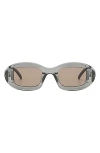 Fifth & Ninth Gigi 55mm Polarized Oval Sunglasses In Transparent Gray/taupe